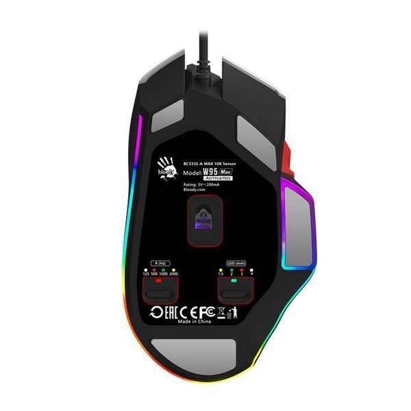 Миша ігрова A4Tech W95 Max Bloody, колір білий+чорний, активоване ПЗ Bloody W95 Max Bloody (Naraka) 1605781 фото