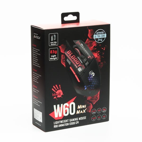 Мышь игровая W60 Max Mini Bloody, черная, активированное ПО W60 Max Mini (Honeycomb) 1606173 фото