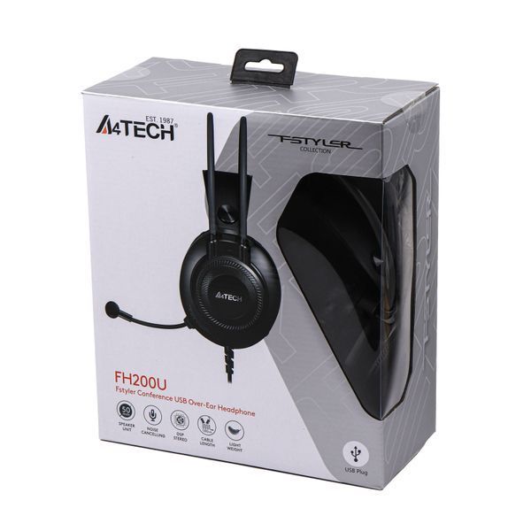 Наушники A4-Tech FH200U (Grey) USB с микрофоном, цвет серый FH200U (Grey) 1604878 фото