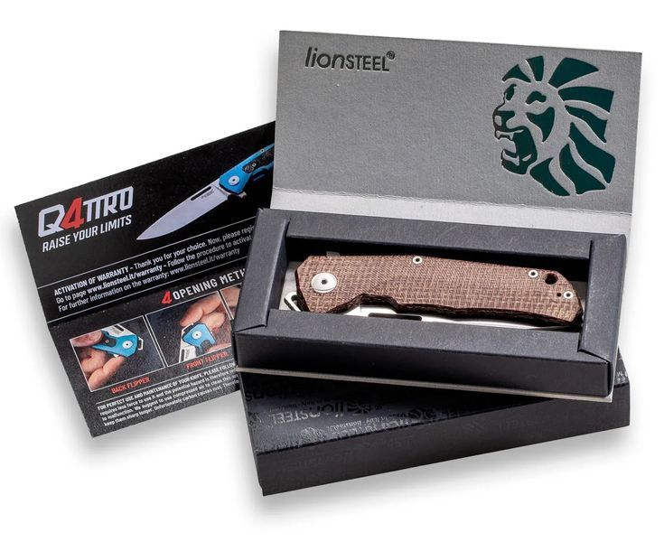 Ніж Lionsteel Q4ttro Green Burlap Micarta Q4 BGR 392181 фото