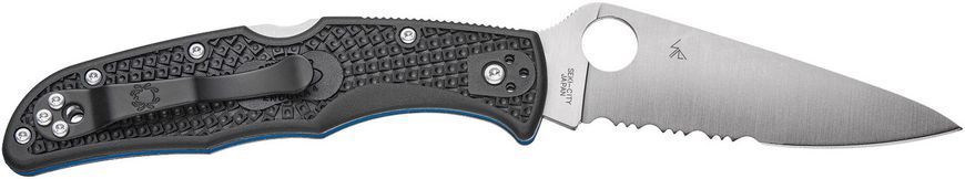 Нож Spyderco Endura 4 Thin Blue Line FRN VG-10 Limited Edition Полусеррейтор C10FPSBKBL 871482 фото