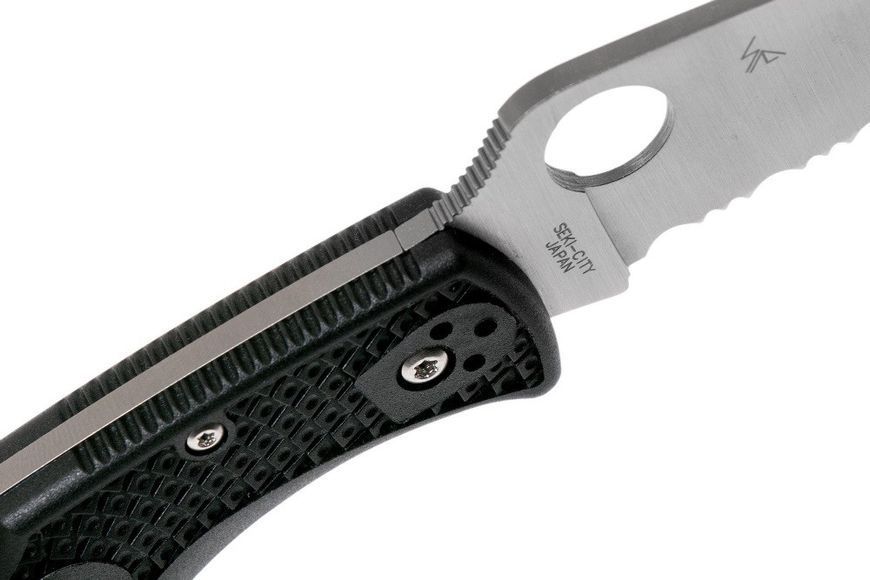 Нож Spyderco Endura 4 Thin Blue Line FRN VG-10 Limited Edition Полусеррейтор C10FPSBKBL 871482 фото