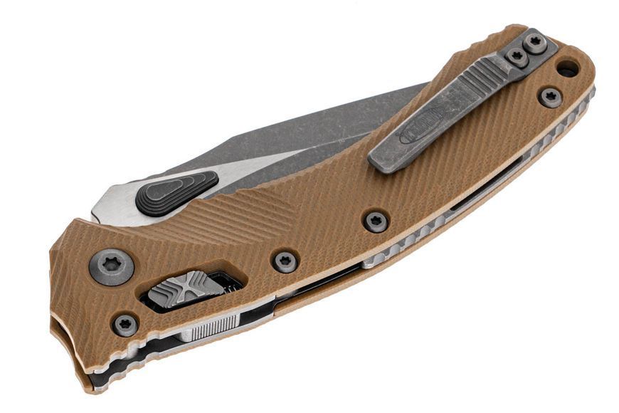 Ніж Microtech Amphibian Ram-Lock клинок Apoc Fluted руків'я Tan G-10 137RL-10APFLGTTA 4009453 фото