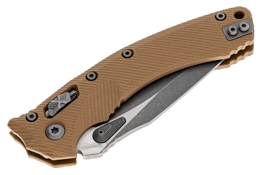 Ніж Microtech Amphibian Ram-Lock клинок Apoc Fluted руків'я Tan G-10 137RL-10APFLGTTA 4009453 фото