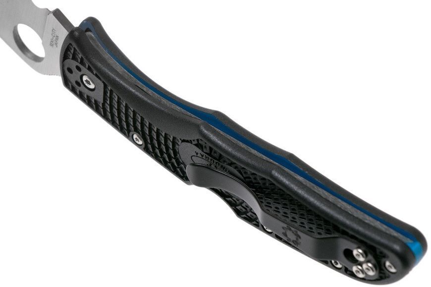 Нож Spyderco Endura 4 Thin Blue Line FRN VG-10 Limited Edition Полусеррейтор C10FPSBKBL 871482 фото