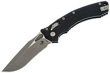 Ніж Microtech Amphibian Ram-Lock клинок Apoc Fluted чорне руків'я G-10 137RL-10APFLGTBK 4009452 фото