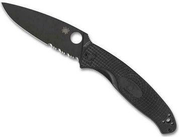 Ніж Spyderco Resilience Black Blade FRN Напівсеррейтор C142PSBBK 871497 фото