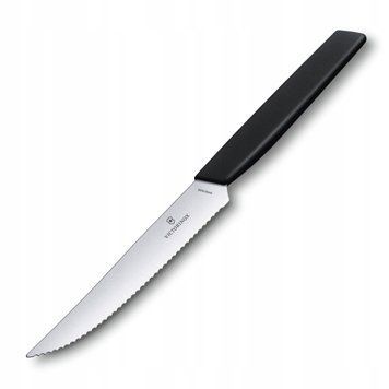Нож кухонный Victorinox Swiss Modern Steak 12 см серрейтор Черный 6.9003.12W 4008369 фото