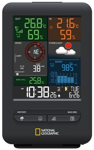 Метеостанція National Geographic Weather Center 5-in-1 256 Colour Black 9080500 фото