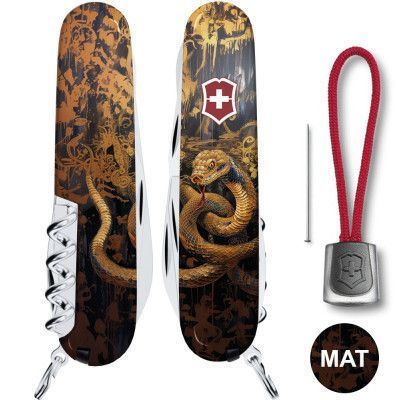 Швейцарский нож Victorinox Swiss Army Climber Zodiac Золотая деревянная змея 1.3703.3_Z4240pk 4009112 фото