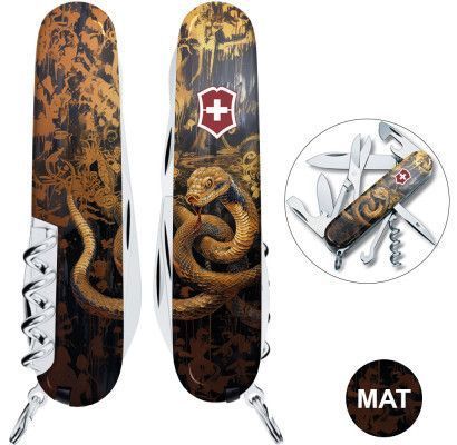 Швейцарский нож Victorinox Swiss Army Climber Zodiac Золотая деревянная змея 1.3703.3_Z4240pk 4009112 фото