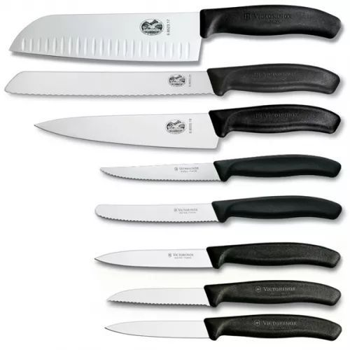 Набір кухонних ножів та підставки Victorinox Swiss Classic Cutlery Block 9 предметів Чорні (6.7173.8) V77551899 фото