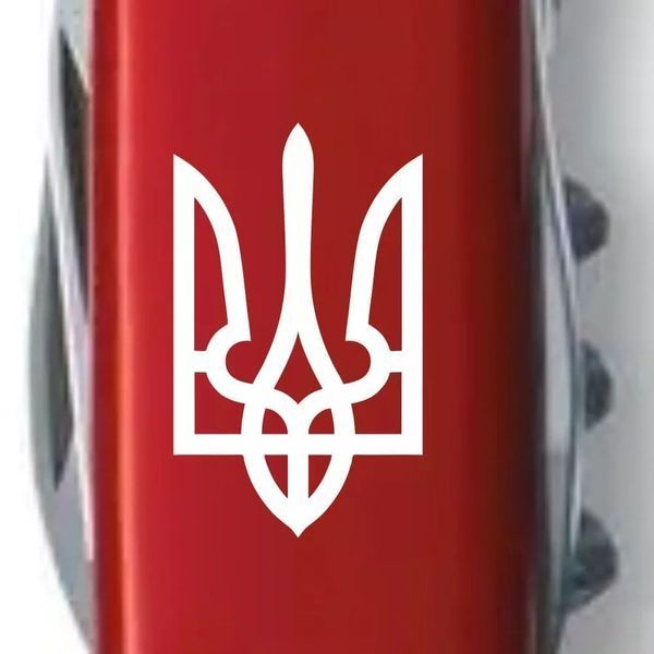 Швейцарський ніж Victorinox Spartan Ukraine 91 мм 12 функцій Тризуб білий (1.3603_T0010u) V77553017 фото