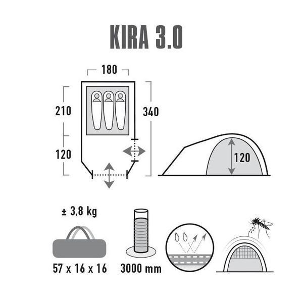 Намет High Peak Kira 3.0 Nimbus Grey (10370) 928128 фото