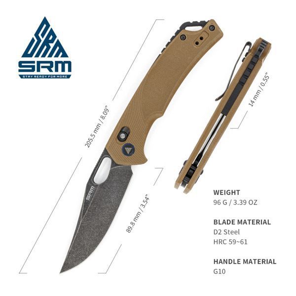Ніж SRM Retriever 9201-GW, Коричневий 100002500 фото