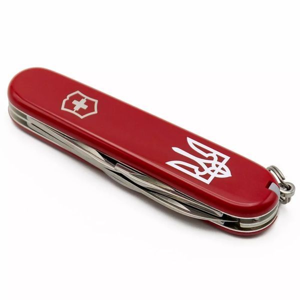 Швейцарський ніж Victorinox Spartan Ukraine 91 мм 12 функцій Тризуб білий (1.3603_T0010u) V77553017 фото