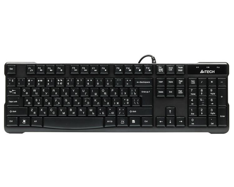 Клавіатура A4-Tech KR-750 USB, чорна, 103 keys, Win.Vista x86 Comfort Rounded Edge keyboard KR-750 USB (Black) 0200084 фото