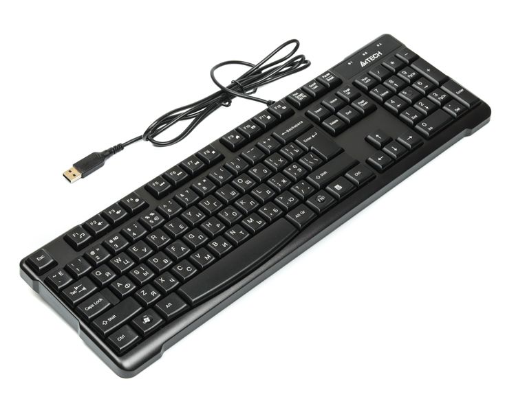 Клавіатура A4-Tech KR-750 USB, чорна, 103 keys, Win.Vista x86 Comfort Rounded Edge keyboard KR-750 USB (Black) 0200084 фото