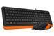 A4Tech Fstyler F1010, комплект дротовий клавіатура з мишою, USB, чорний+помаранчевий колір F1010 (Orange) 1604054 фото 2