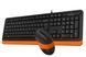 A4Tech Fstyler F1010, комплект дротовий клавіатура з мишою, USB, чорний+помаранчевий колір F1010 (Orange) 1604054 фото 3