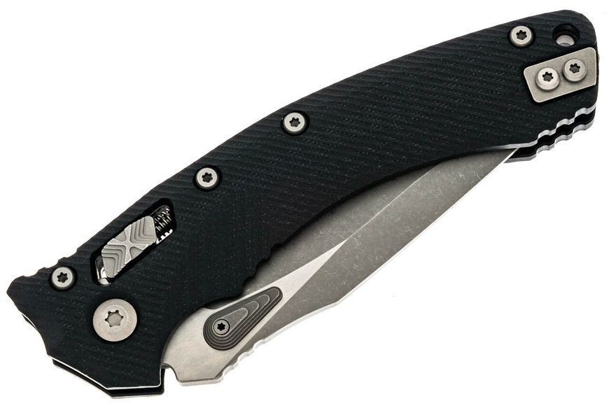 Ніж Microtech Amphibian Ram-Lock клинок Apoc Fluted чорне руків'я G-10 137RL-10APFLGTBK 4009452 фото