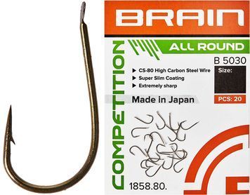 Крючок Brain All Round B5030 #10 (20 шт/уп) ц:bronze 18588042 фото