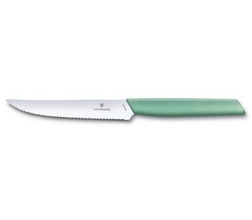Нож кухонный Victorinox Swiss Modern Steak 12 см серрейтор Мятный 6.9006.12W41 4008372 фото