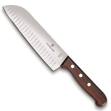 Ніж кухонний сантоку fluted Victorinox Wood 17 см розовое дерево 6.8520.17G 4008193 фото