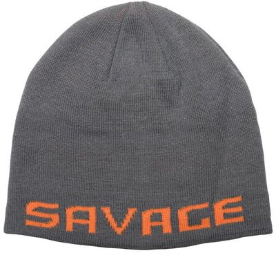 Шапка Savage Gear Logo Beanie One size Rock Grey/Orange 18541926 фото