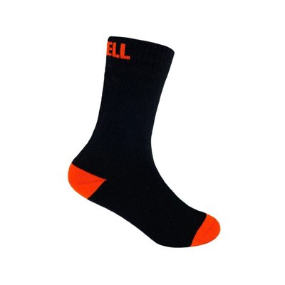 Шкарпетки водонепроникні дитячі Dexshell Ultra Thin Children Sock, р-р M, чорний/помаранчевий 77395 фото