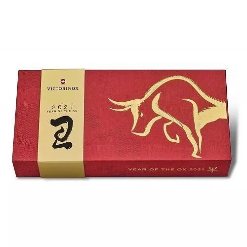 Швейцарский нож Victorinox Huntsman Year of the Ox 2021 лимитированная серия, 91 мм, 16 функций, красный (1.3714.E10) V77553668 фото