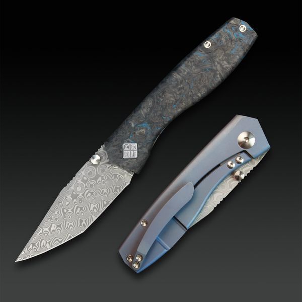 Нож Ocaso Delos Dark Matter Blue Damascus 12IBL 4008993 фото