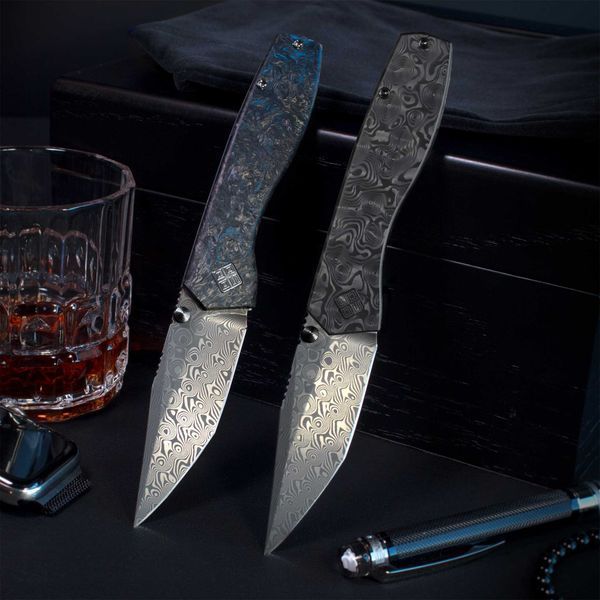 Нож Ocaso Delos Dark Matter Blue Damascus 12IBL 4008993 фото