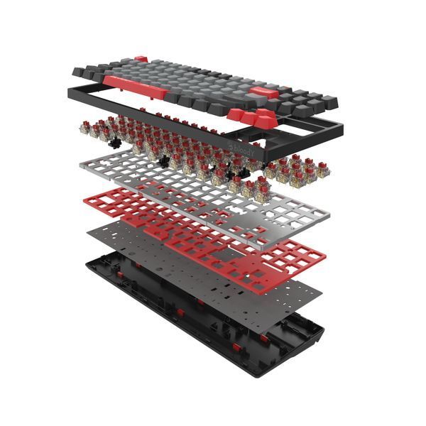 Механическая игровая клавиатура Bloody S87 (Energy Red), красные светящиеся, RGB подсветка клавиш, USB, черный S87 (Energy Red) 1606302 фото