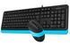 A4Tech Fstyler F1010, комплект проволочный клавиатура с мышью, USB, черный+голубой цвет F1010 (Blue) 1604055 фото 4