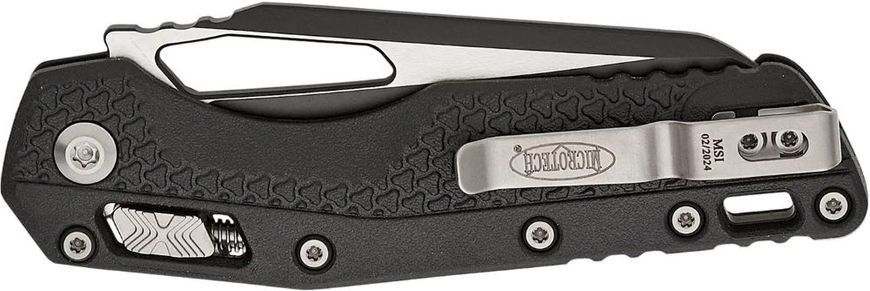 Нож Microtech MSI Single Edge Tri-Grip BB PS Black Полусеррейтор 210T-2PMBK 14090651 фото