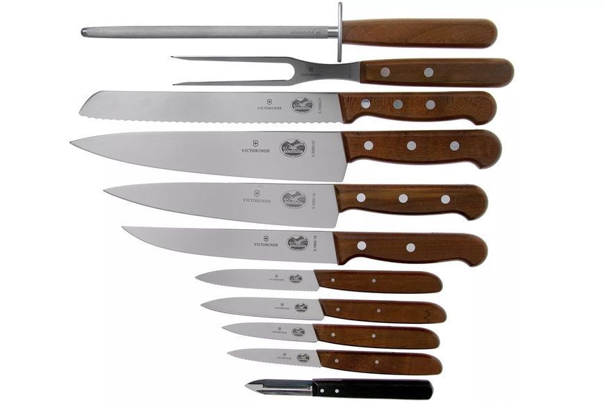 Кухонний набір Victorinox WOOD Cutlery Block на 12 предметів з дерев'яними ручками на підставці 5.1150.11 V77554316 фото