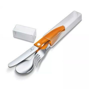 Набор кухонний из 3-х предметов "Victorinox" SwissClassic Table Set с оранжевыми ручками в жестком пластиковом чехле (6.7192.F9) V77551883 фото