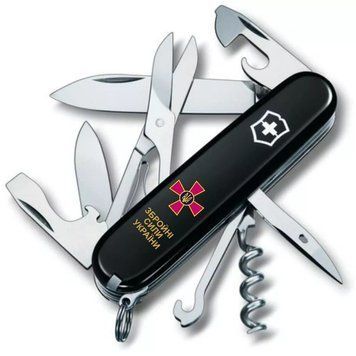 Швейцарський ніж Victorinox Climber Army 91 мм 14 функцій Емблема ЗСУ та Напис ЗСУ (1.3703.3_W1011u) V77552896 фото