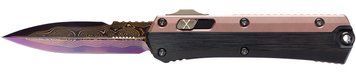Ніж Microtech Glykon Marfione Select Bronze Baker Coppermai Damascus Rose Gold PVD Purple 184-16MS3 14090732 фото
