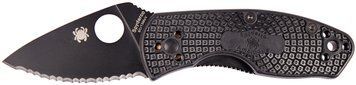Ніж Spyderco Ambitious Lightweight Black Blade Serrated FRN Серейтор C148SBBK 871544 фото