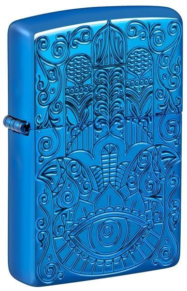 Зажигалка Zippo 46752 Armor High Polish Blue Hamsa Design 77890067 фото
