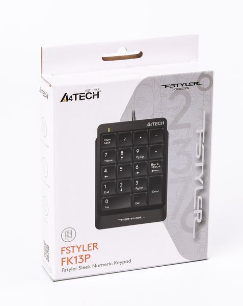 Клавиатура цифровая A4-Tech FK13P, черная, USB FK13P (Black) 1604626 фото