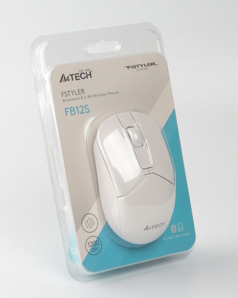 Мышь беспроводная A4Tech Fstyler FB12S (White), USB, цвет белый FB12S (White) 1605602 фото