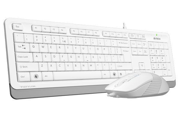 A4Tech Fstyler F1010, комплект дротовий клавіатура з мишою, USB, білий колір F1010 (White) 1604056 фото