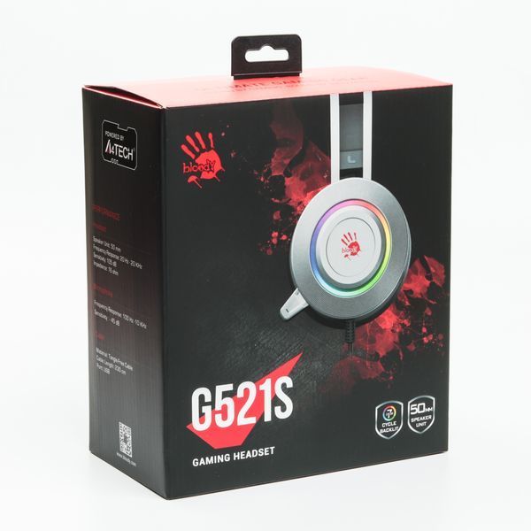 Гарнітура ігрова Bloody G521S з підсвічуванням, колір сірий G521S (Grey) 1606176 фото