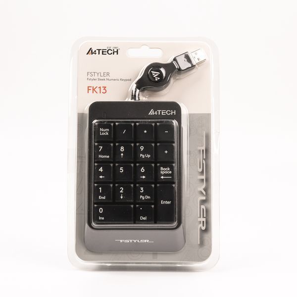 Клавиатура цифровая A4-Tech FK13, цвет серый, USB FK13 (Grey) 1604882 фото