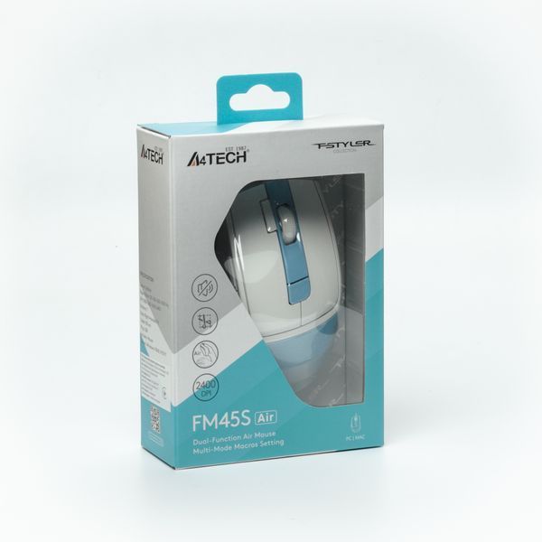 Миша A4Tech Fstyler FM45S Air (lcy Blue), USB, колір білий+блакитний FM45S Air (lcy Blue) 1606358 фото