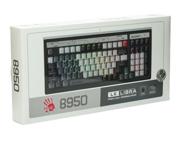 Механическая игровая клавиатура Bloody B950 (Warrior Grey), серая, RGB подсветка клавиш, USB B950 RGB (Warrior Grey) 1606303 фото