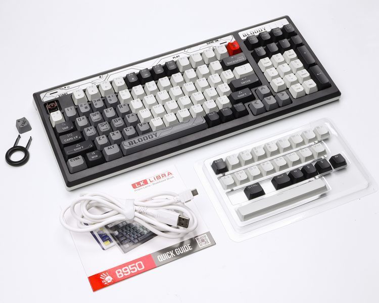 Механическая игровая клавиатура Bloody B950 (Warrior Grey), серая, RGB подсветка клавиш, USB B950 RGB (Warrior Grey) 1606303 фото